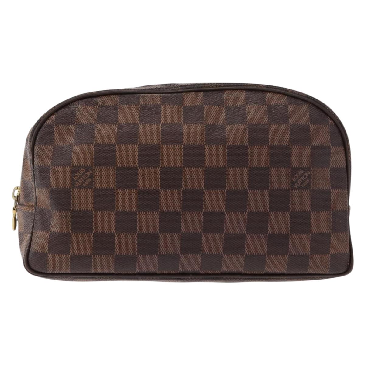 LOUIS VUITTON Damier Ebene Trousse Toilette25 Clutch Bag N47624 LV Auth 151153