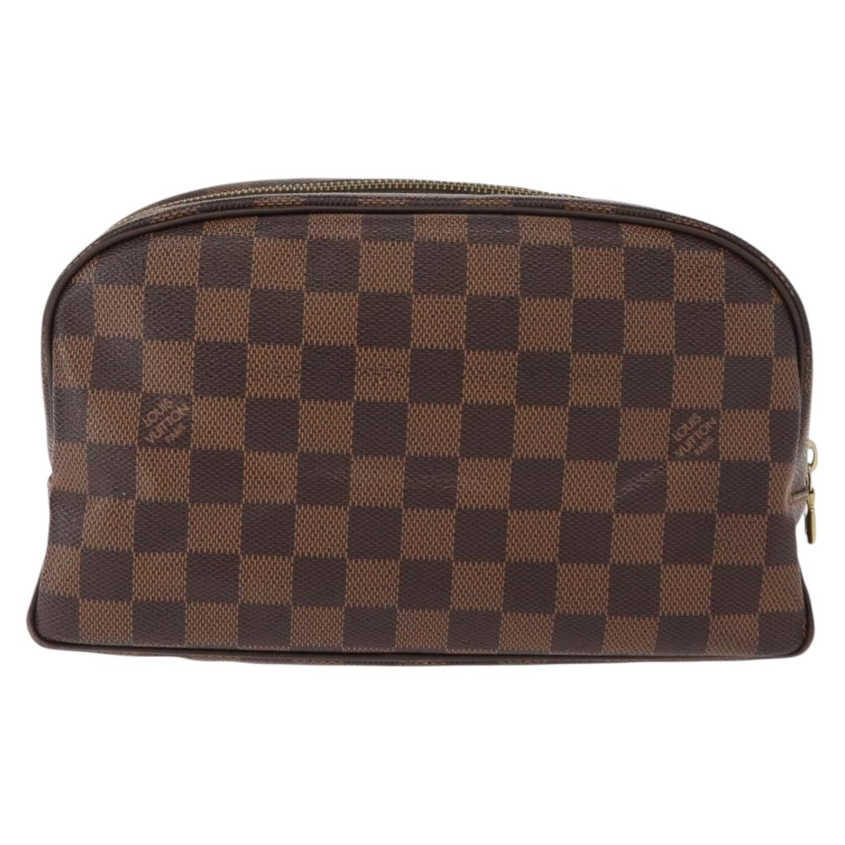 LOUIS VUITTON Damier Ebene Trousse Toilette25 Clutch Bag N47624 LV Auth 151153