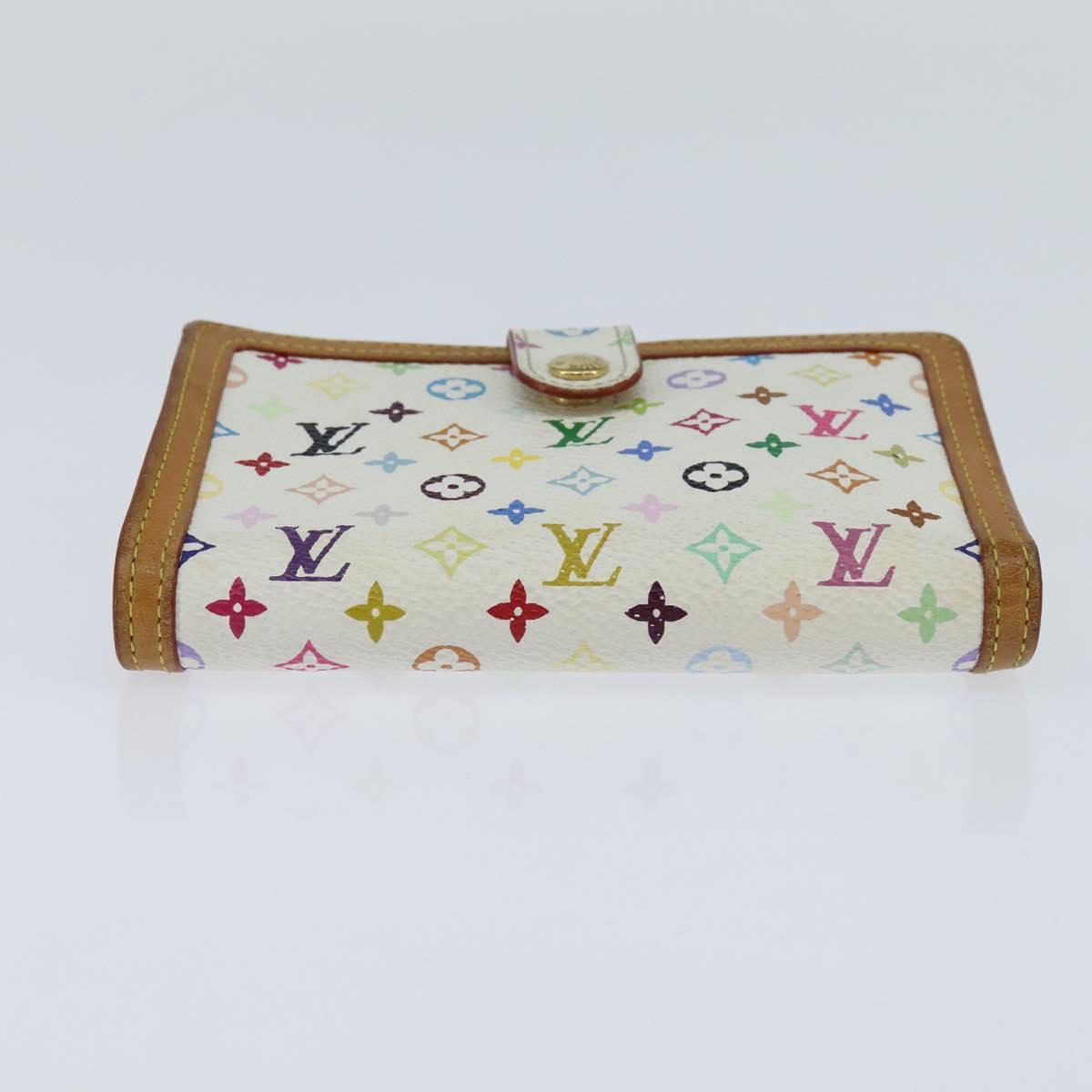 LOUIS VUITTON Multicolor Porte Monnaie Viennois Wallet White M92987 Auth 151172