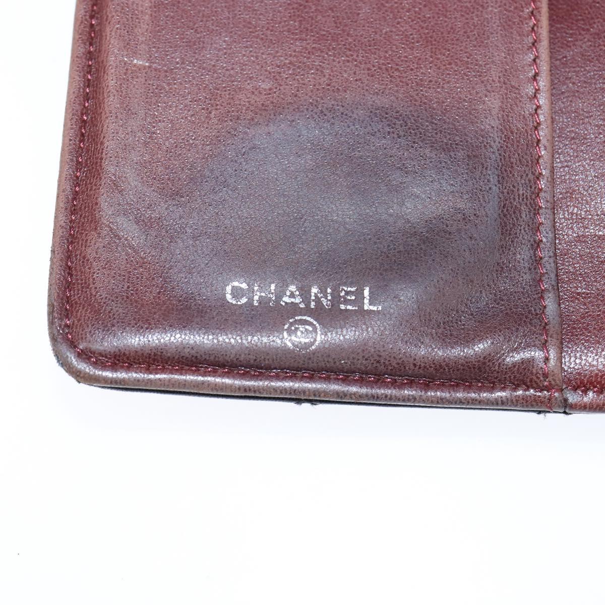 CHANEL Matelasse Long Wallet Lamb Skin Black Silver CC Auth 151173