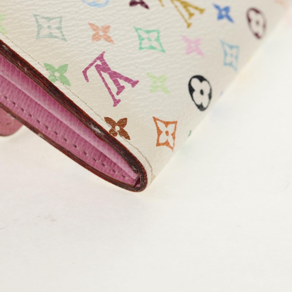 LOUIS VUITTON Multicolor Portefeuille Sarah Long White M93532 LV Auth 151181V