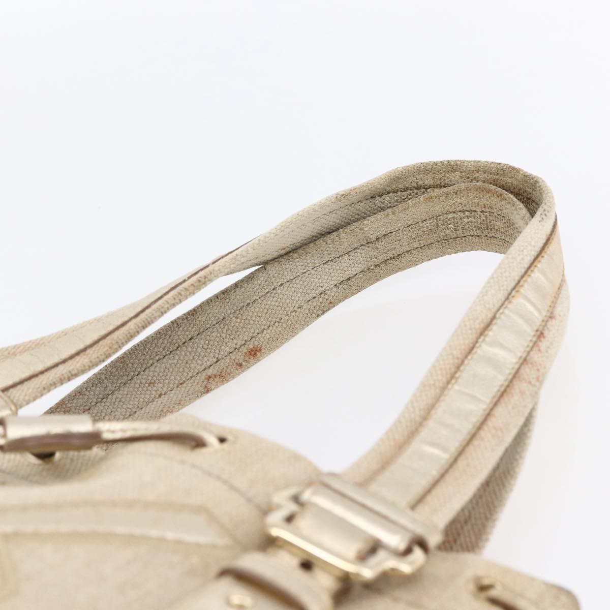 SAINT LAURENT Kahala Tote Bag Canvas Gold Tone 123435 Auth 151183