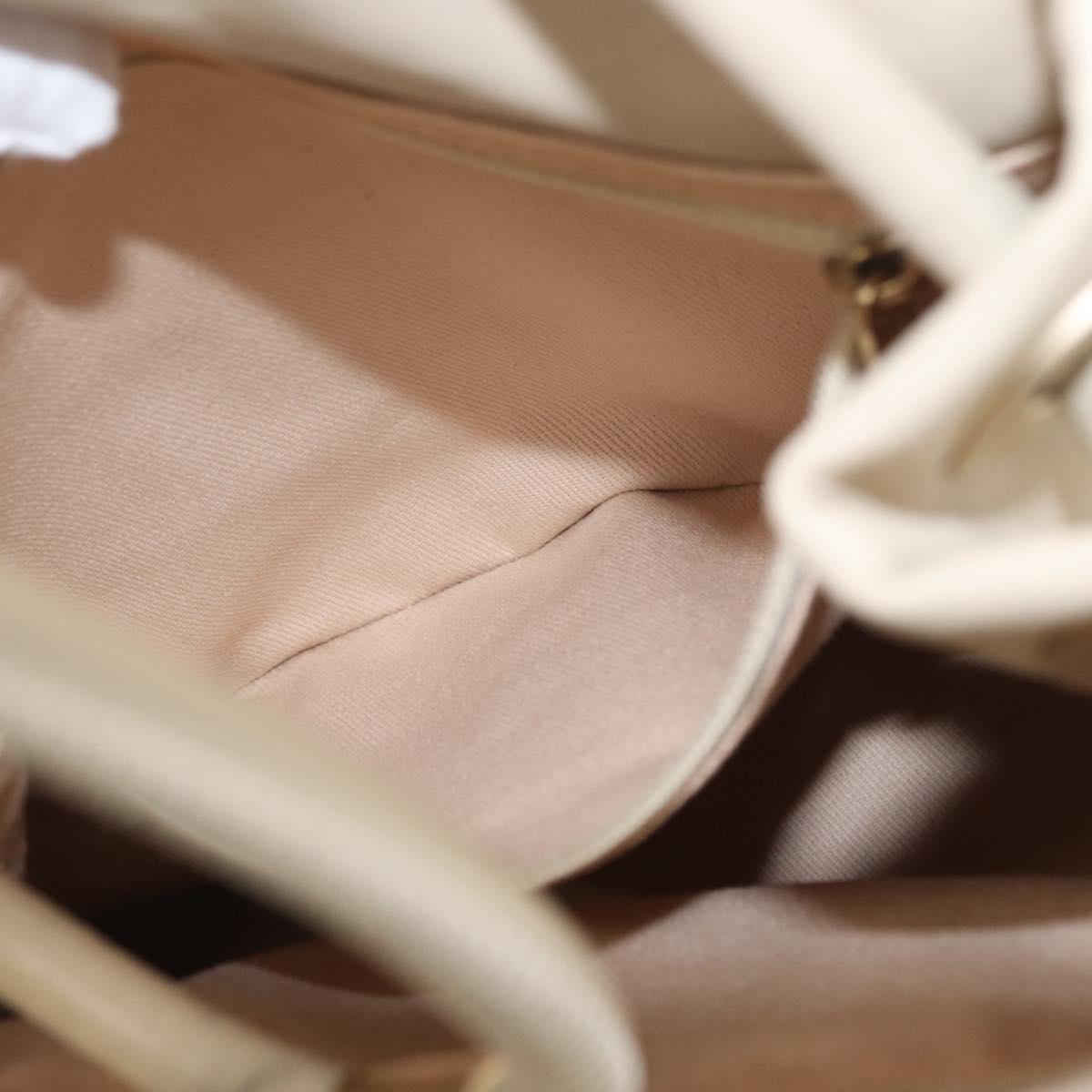 CHANEL Camelia Tote Bag Leather Ivory Gold CC Auth 151193V