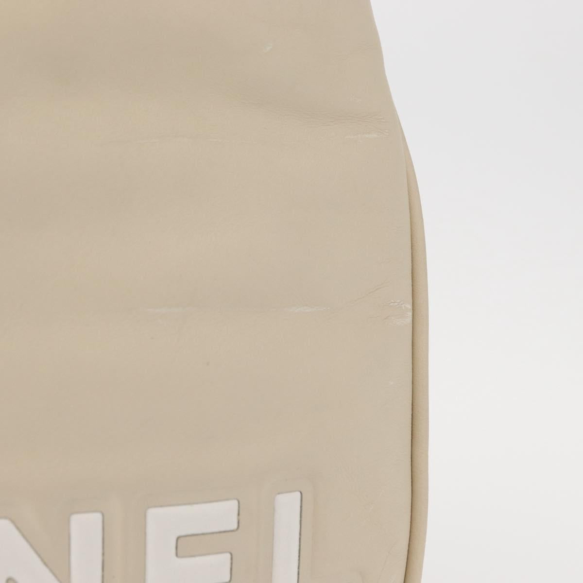 CHANEL Camelia Tote Bag Leather Ivory Gold CC Auth 151193V