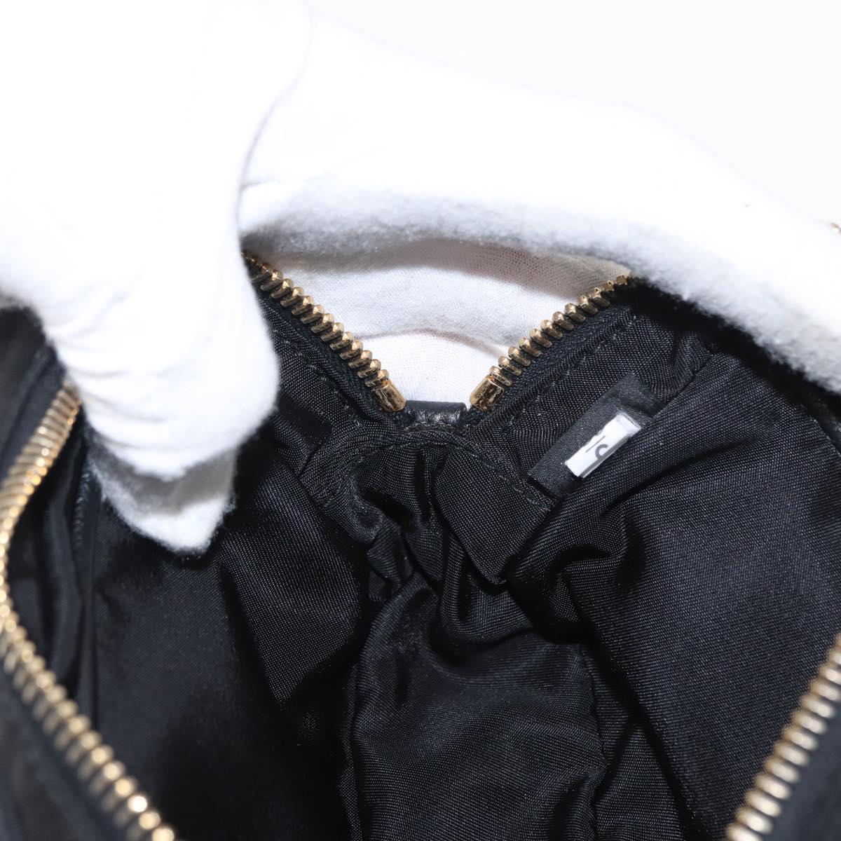 PRADA Chain Shoulder Bag Nylon Black Gold Auth 151199V