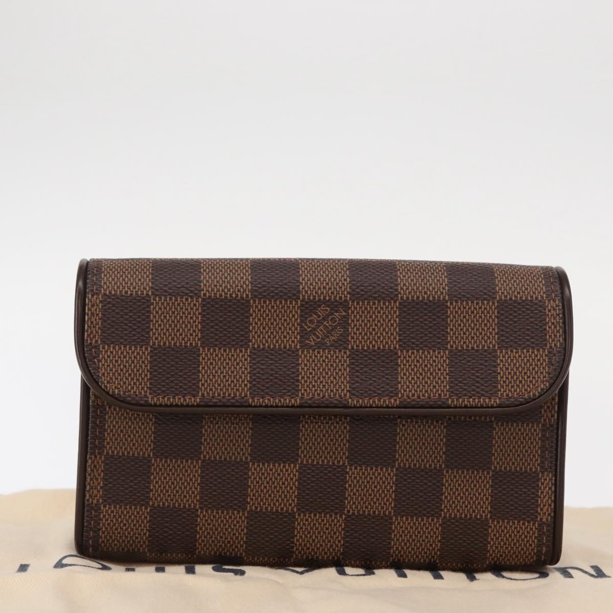 LOUIS VUITTON Damier Ebene Pochette Florentine Waist Bag N51856 LV Auth 151202V