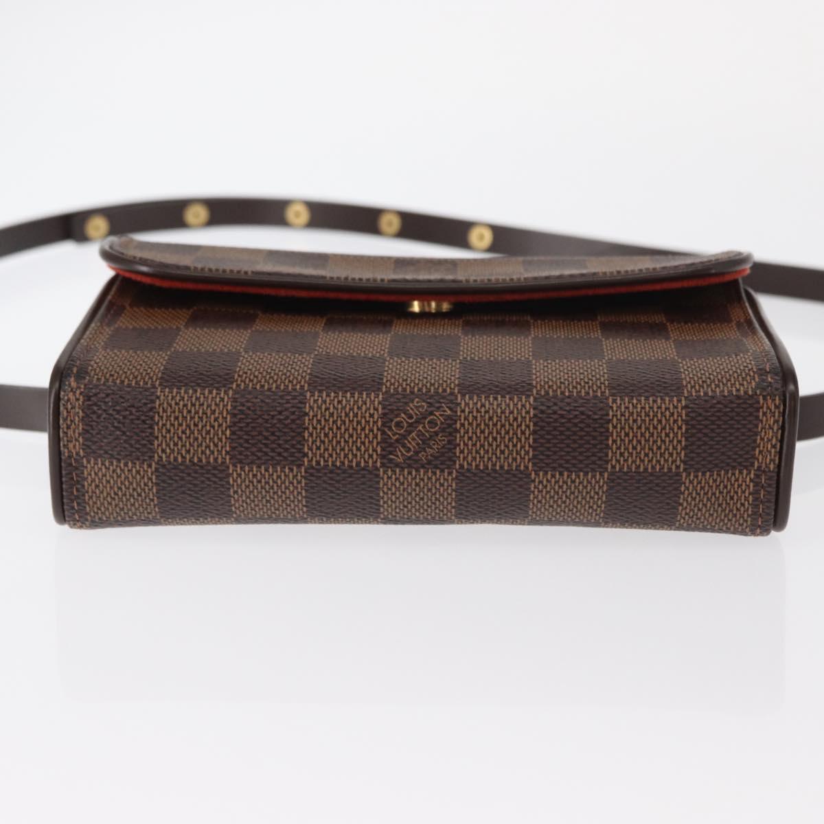 LOUIS VUITTON Damier Ebene Pochette Florentine Waist Bag N51856 LV Auth 151202V