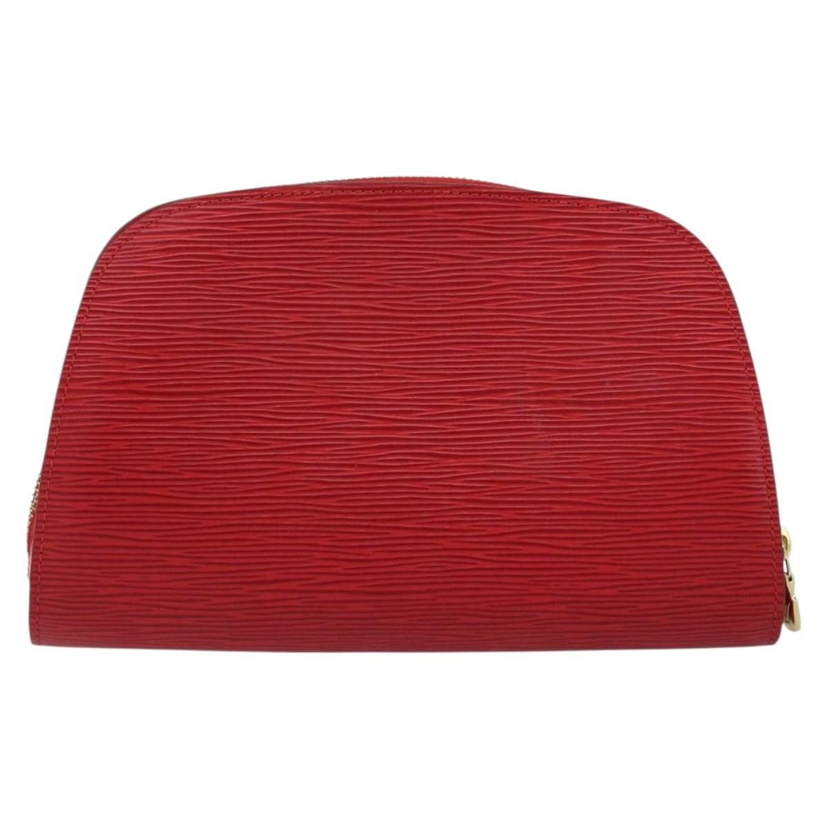 LOUIS VUITTON Epi Dauphine MM Pouch Red M48457 LV Auth 151231