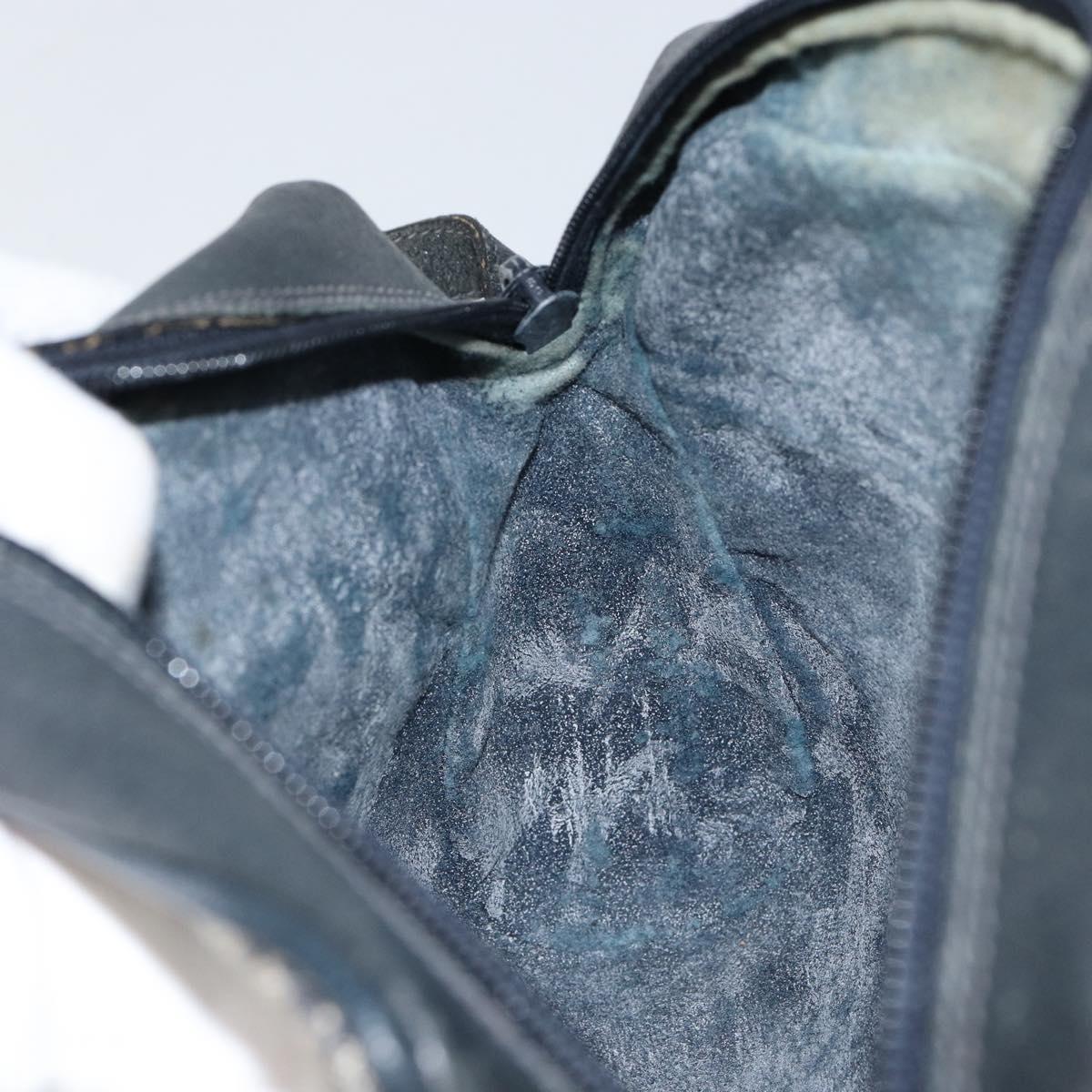 GUCCI GG Supreme Sherry Line Bag PVC Leather Navy Gold 56 02 004 Auth 151234