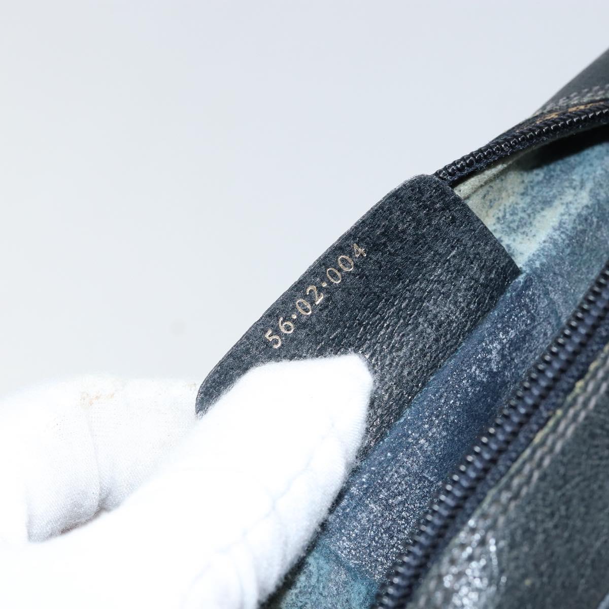 GUCCI GG Supreme Sherry Line Bag PVC Leather Navy Gold 56 02 004 Auth 151234