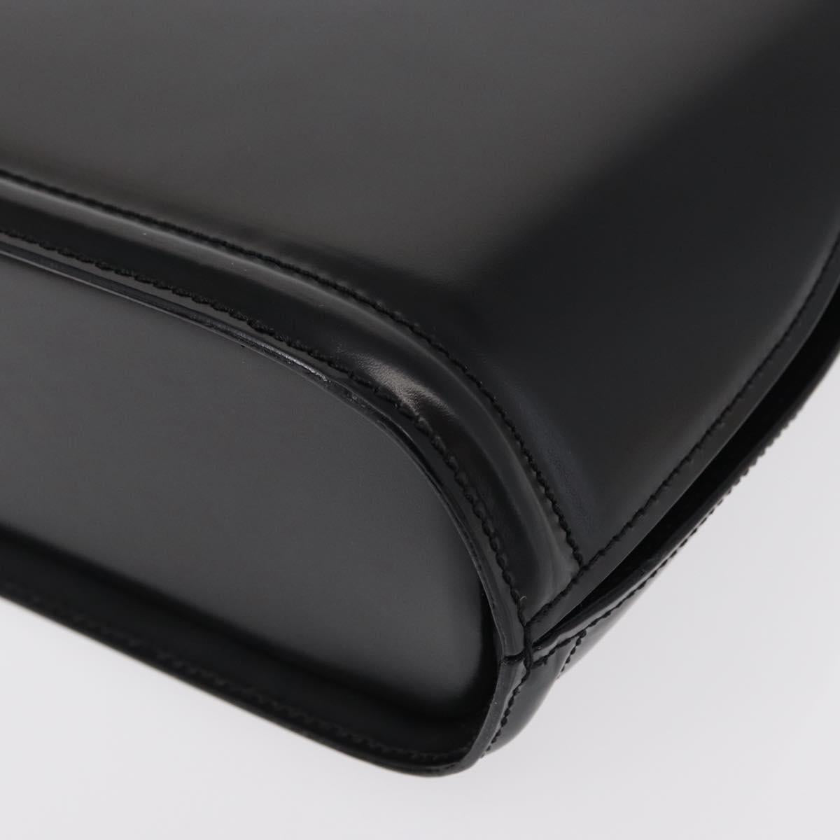 BALLY Shoulder Bag Leather Black Gold Auth 151255