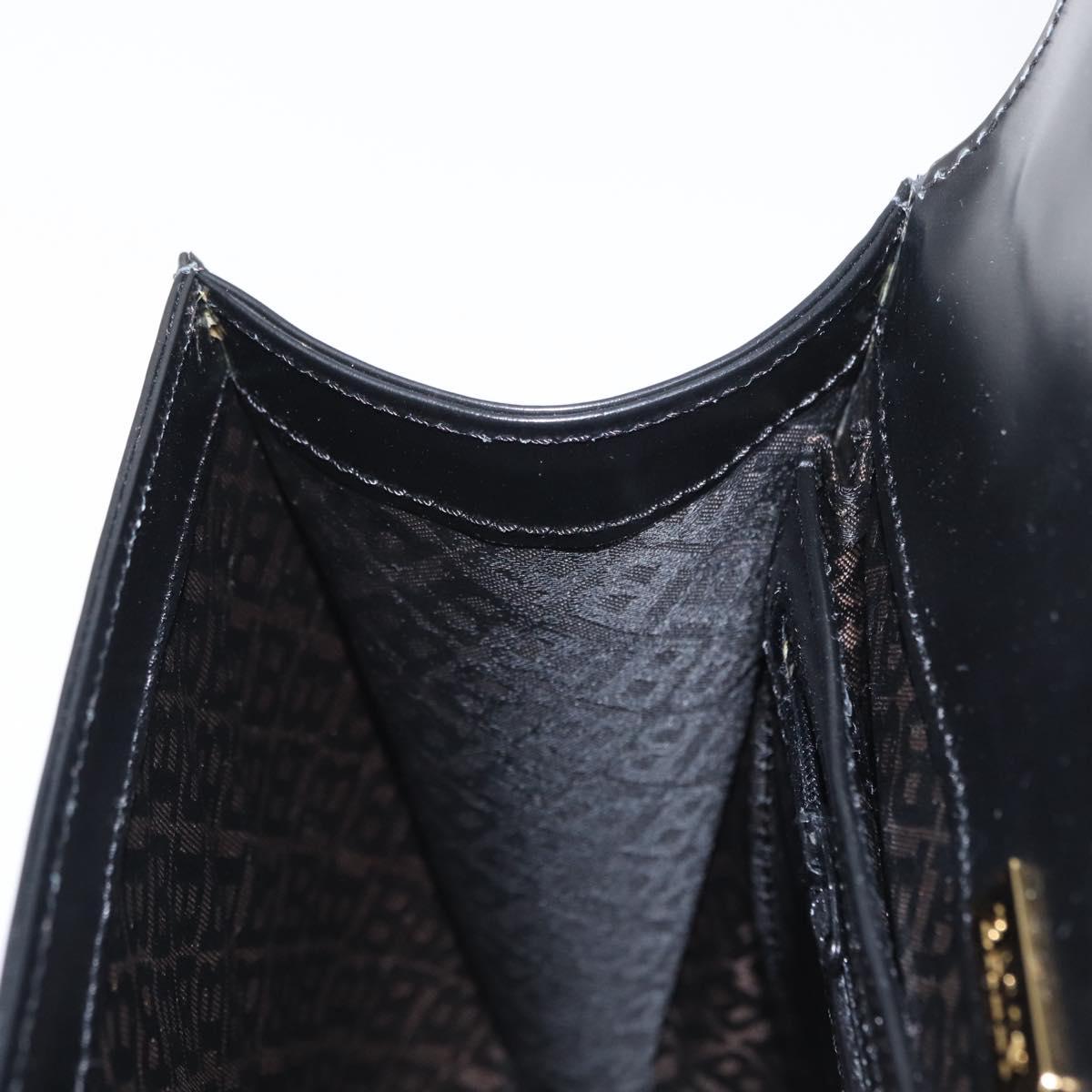 BALLY Shoulder Bag Leather Black Gold Auth 151255