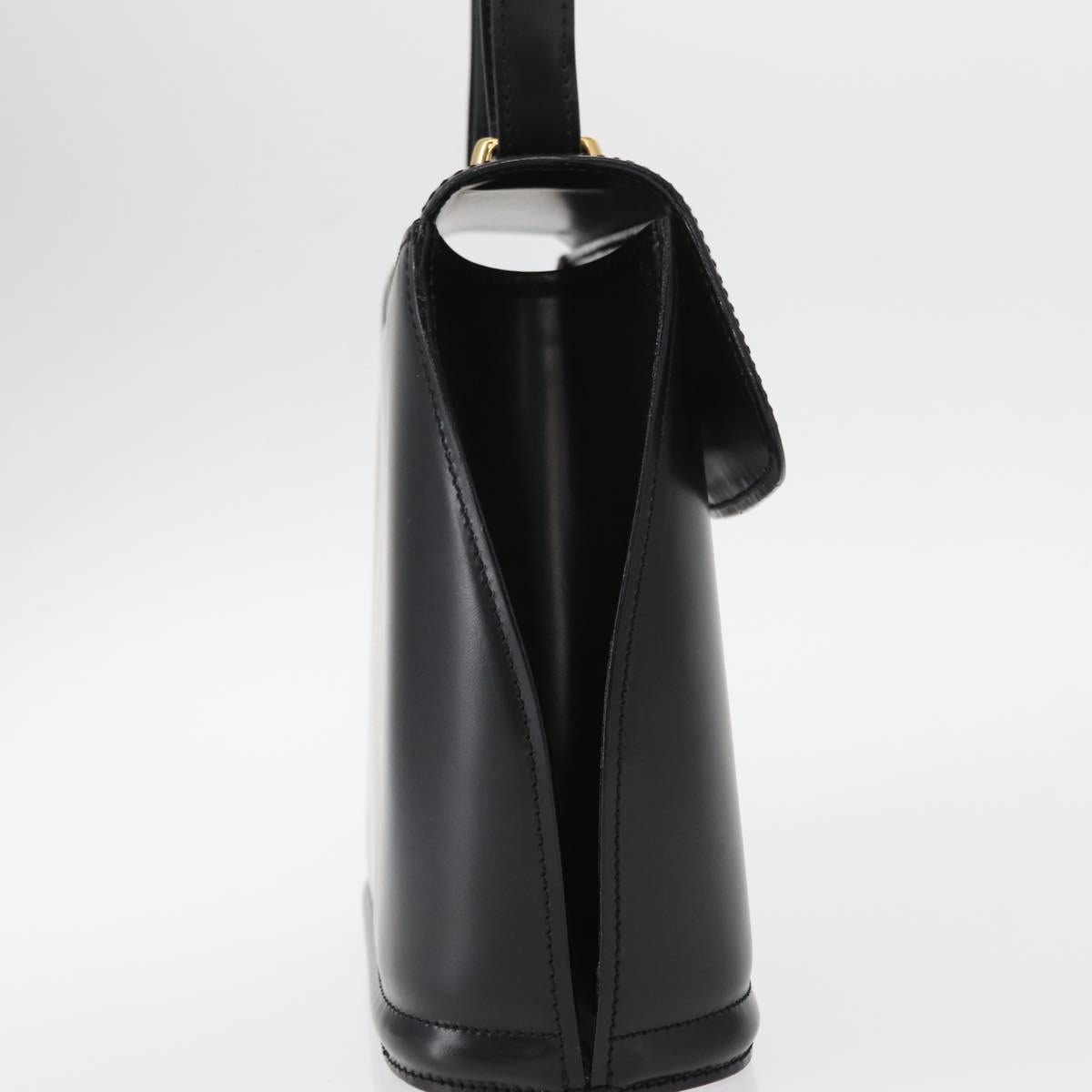 BALLY Shoulder Bag Leather Black Gold Auth 151255