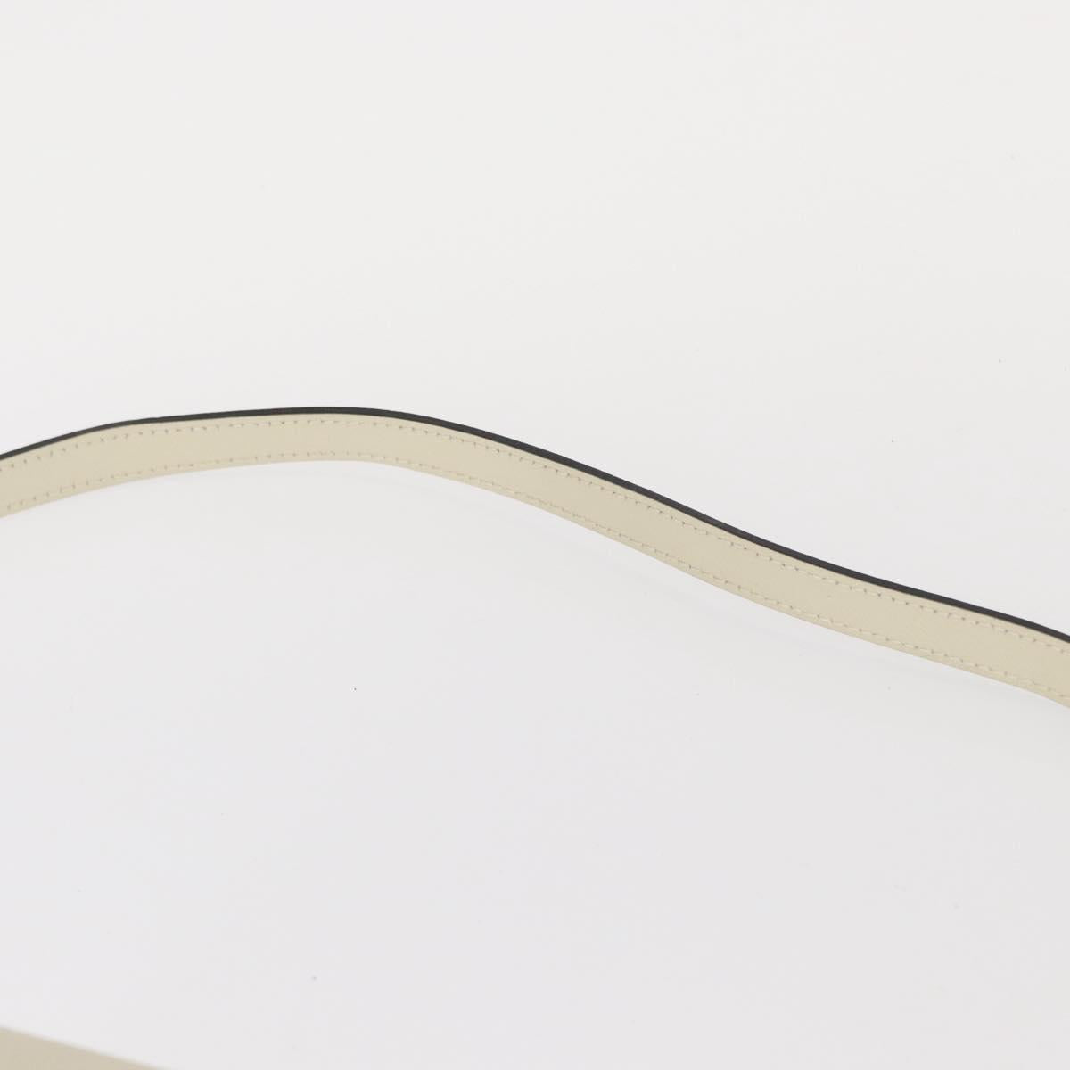 Salvatore Ferragamo Gancini Shoulder Bag Leather Silver White Auth 151258