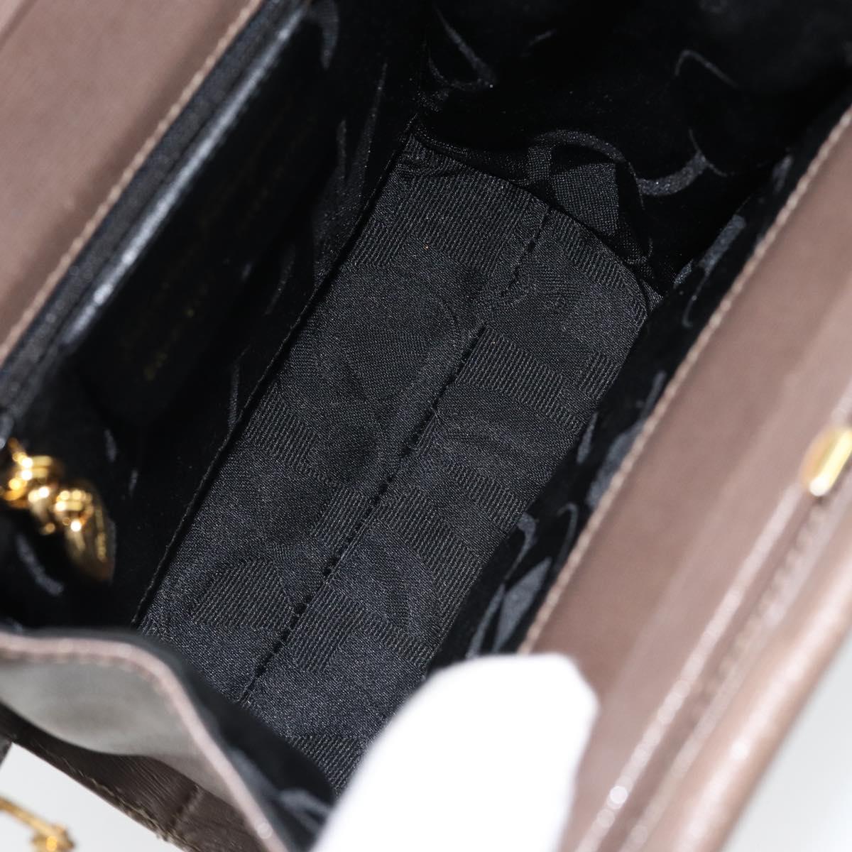 Salvatore Ferragamo Gancini Hand Bag Leather 2way Gray Gold Auth 151260