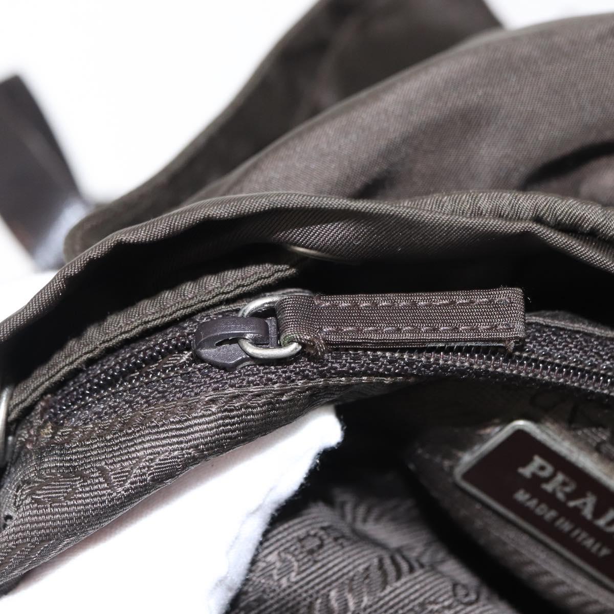 PRADA Backpack Nylon Khaki Silver Auth 151263