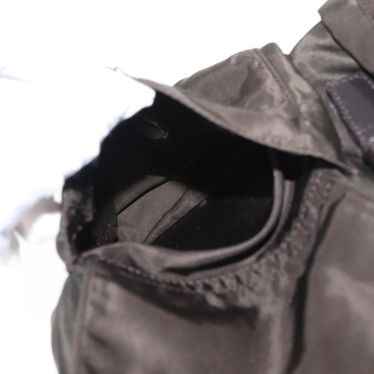 PRADA Backpack Nylon Khaki Silver Auth 151263