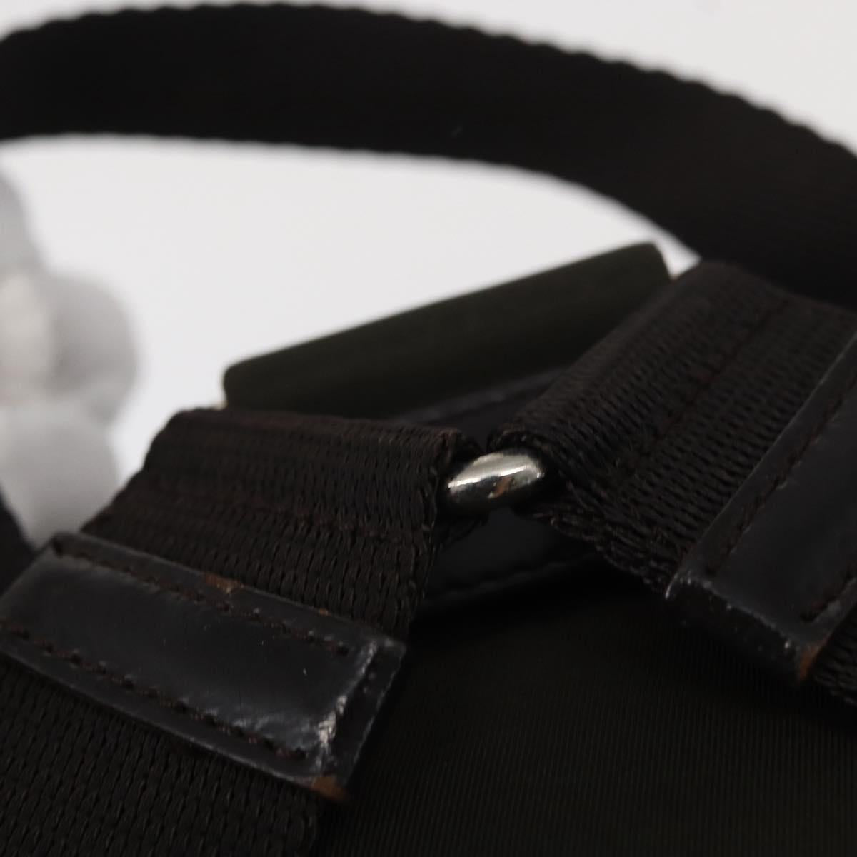 PRADA Backpack Nylon Khaki Silver Auth 151263