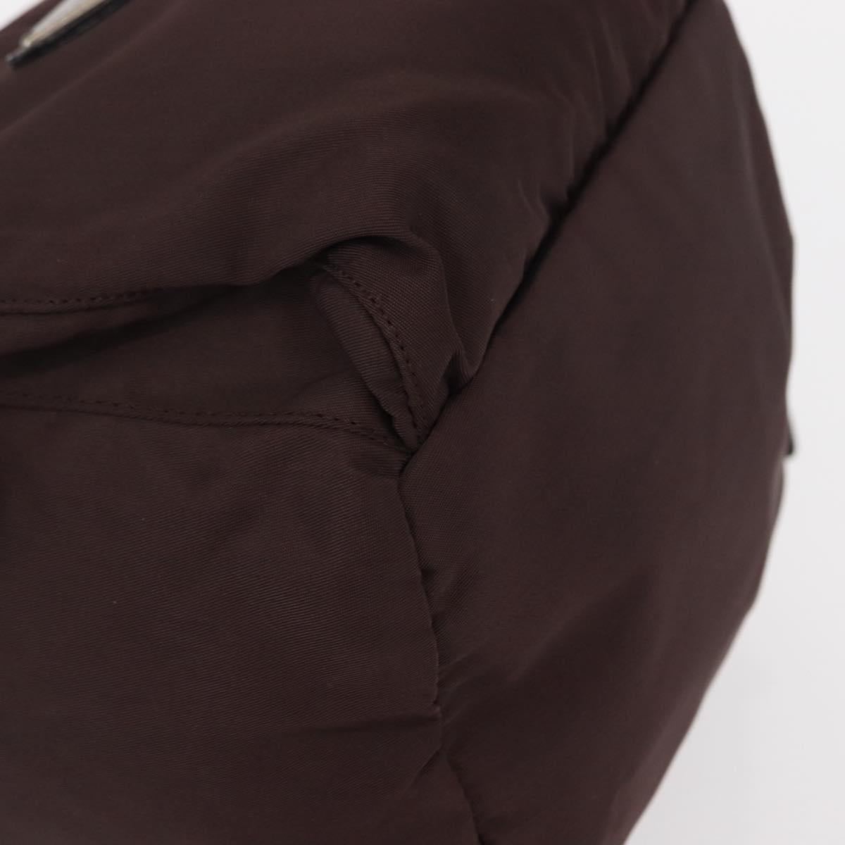 PRADA Backpack Nylon Brown Silver Auth 151264