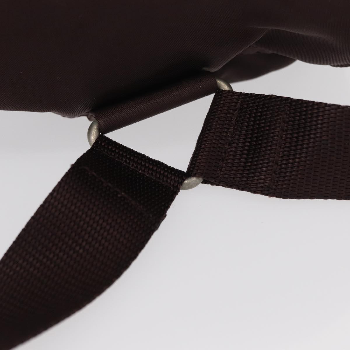 PRADA Backpack Nylon Brown Silver Auth 151264