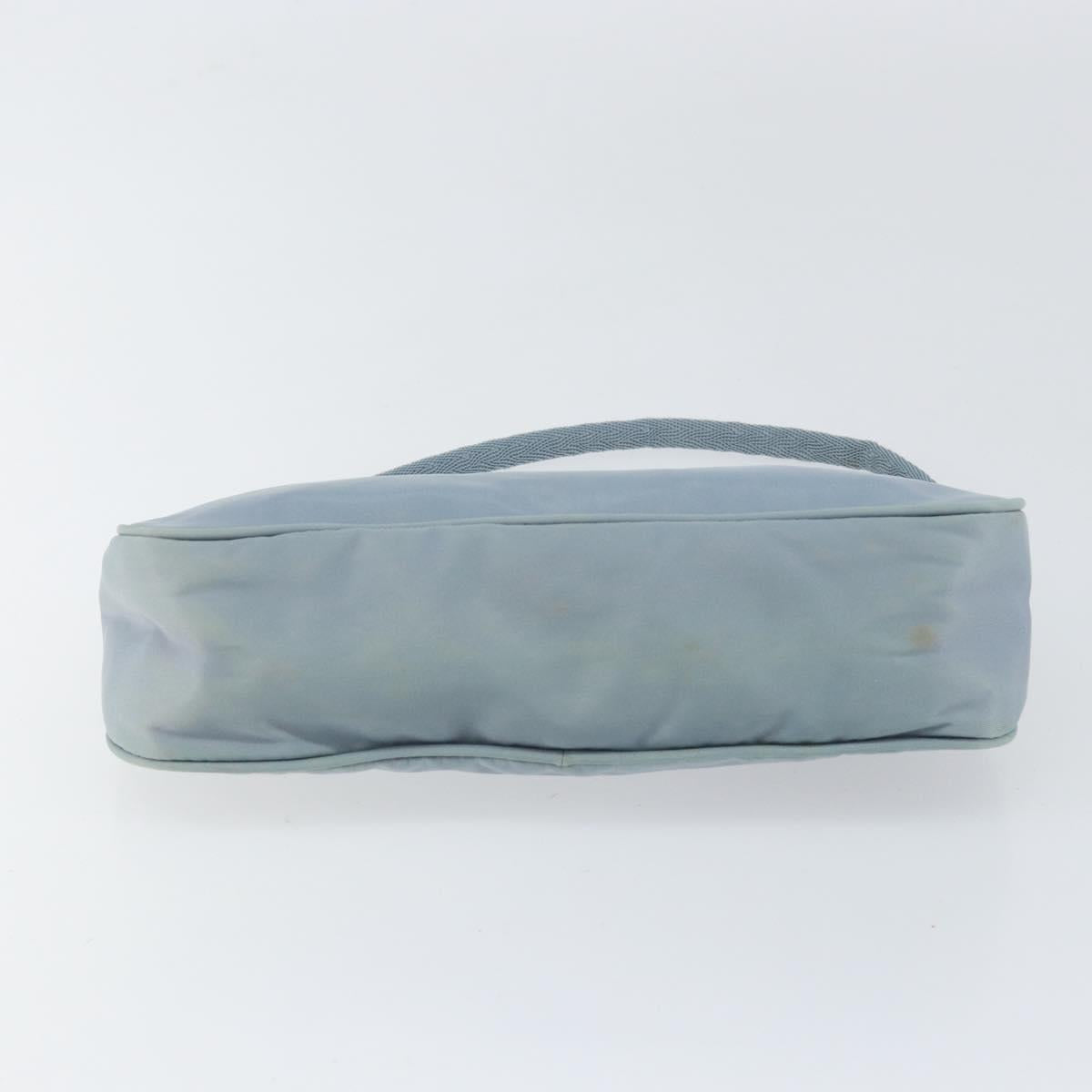 PRADA Accessory Pouch Nylon Light Blue Silver Auth 151268