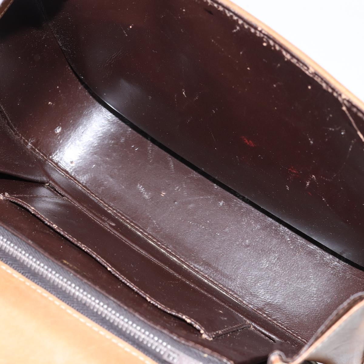 GUCCI GG Canvas Hand Bag Brown gold Auth 151270