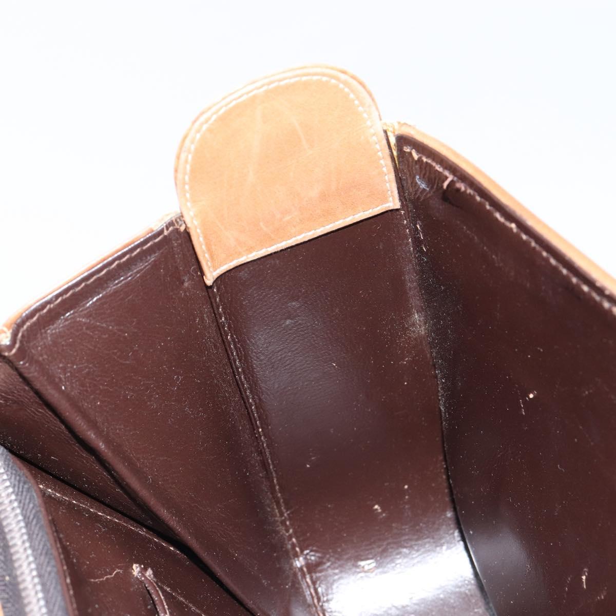 GUCCI GG Canvas Hand Bag Brown gold Auth 151270