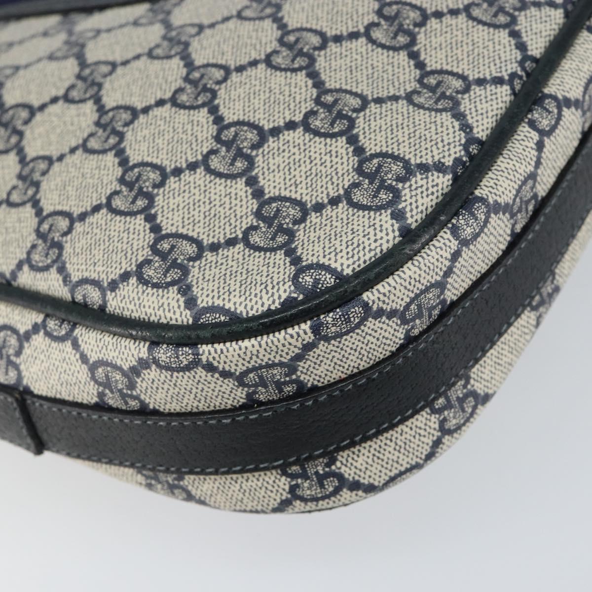 GUCCI GG Supreme Sherry Line Shoulder Bag Navy Gold 001 115 0914 Auth 151271
