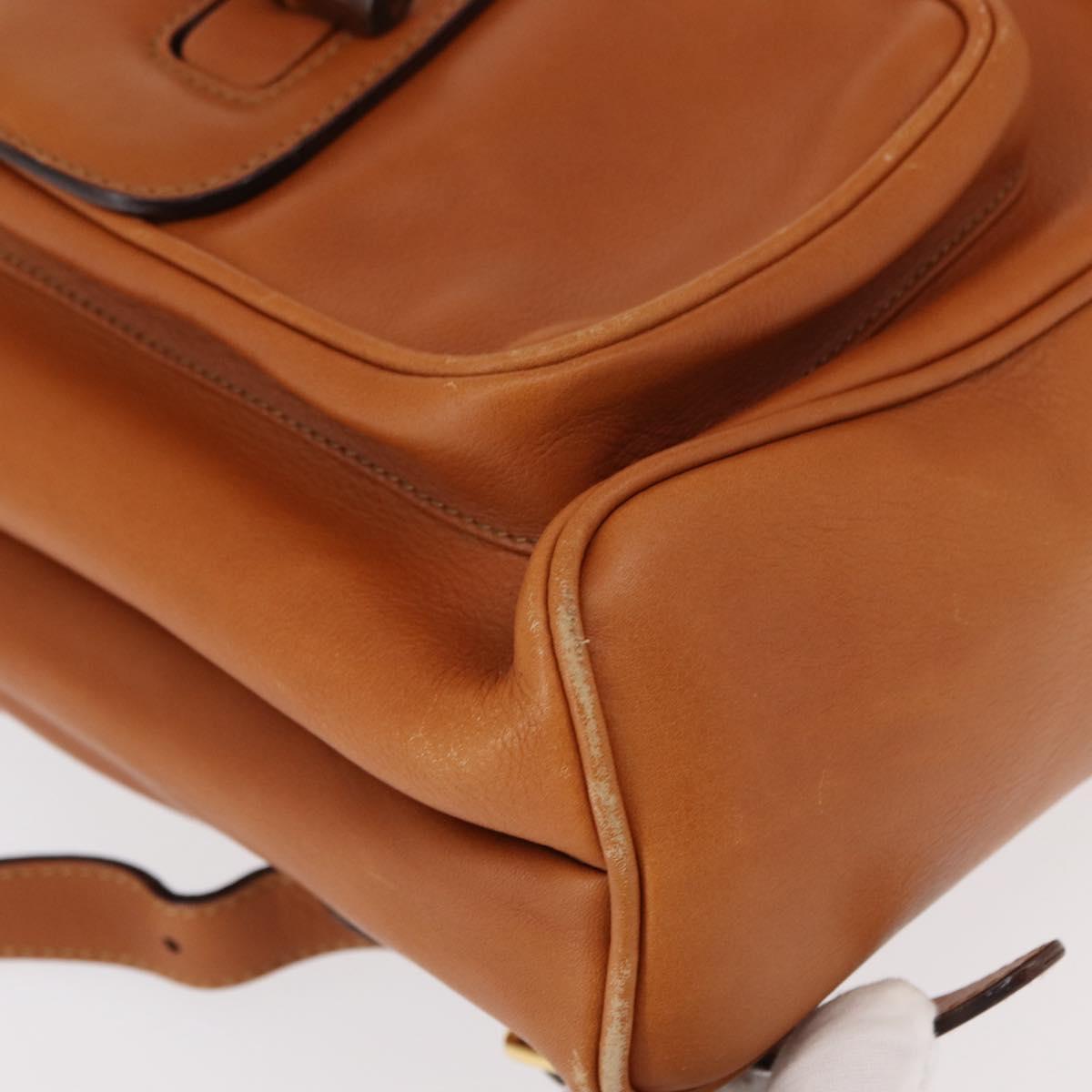 GUCCI Bamboo Backpack Leather Brown Gold 003 2058 0016 Auth 151272