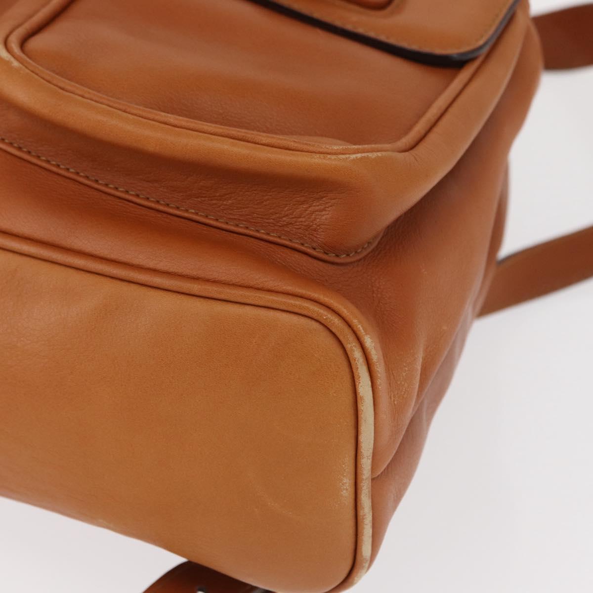 GUCCI Bamboo Backpack Leather Brown Gold 003 2058 0016 Auth 151272