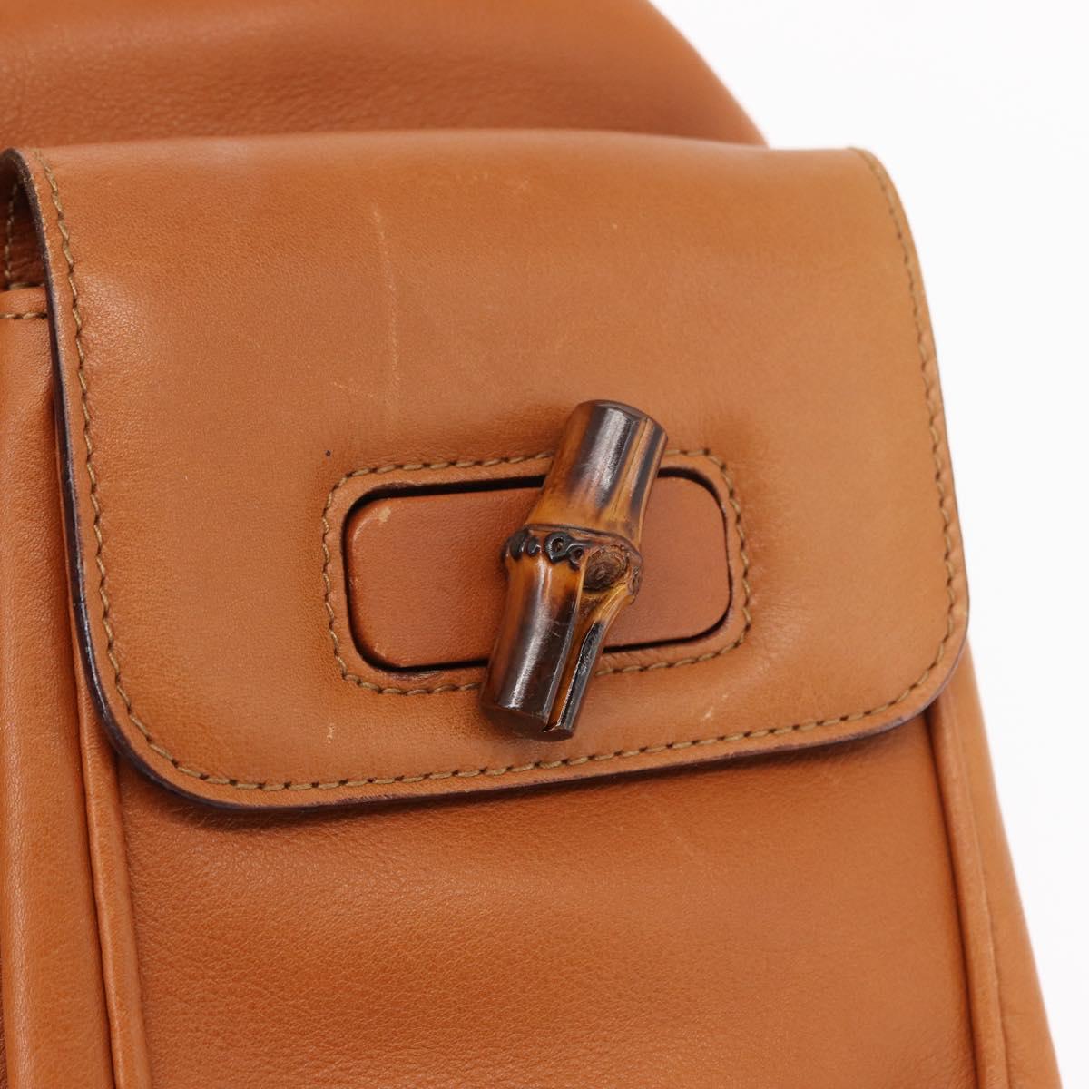 GUCCI Bamboo Backpack Leather Brown Gold 003 2058 0016 Auth 151272