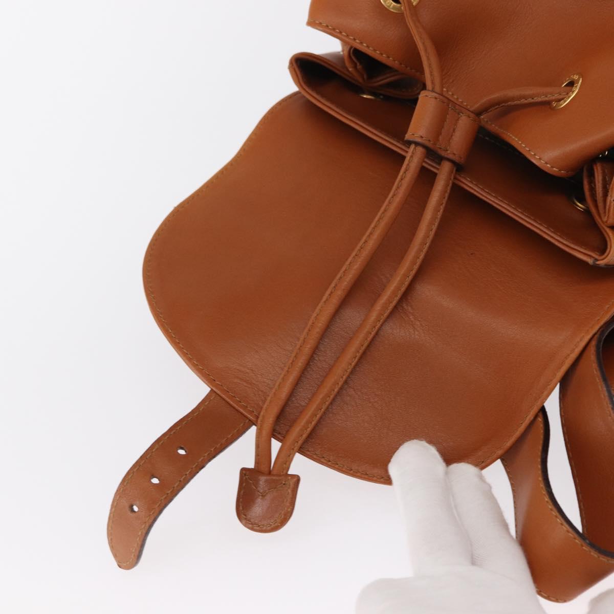 GUCCI Bamboo Backpack Leather Brown Gold 003 2058 0016 Auth 151272