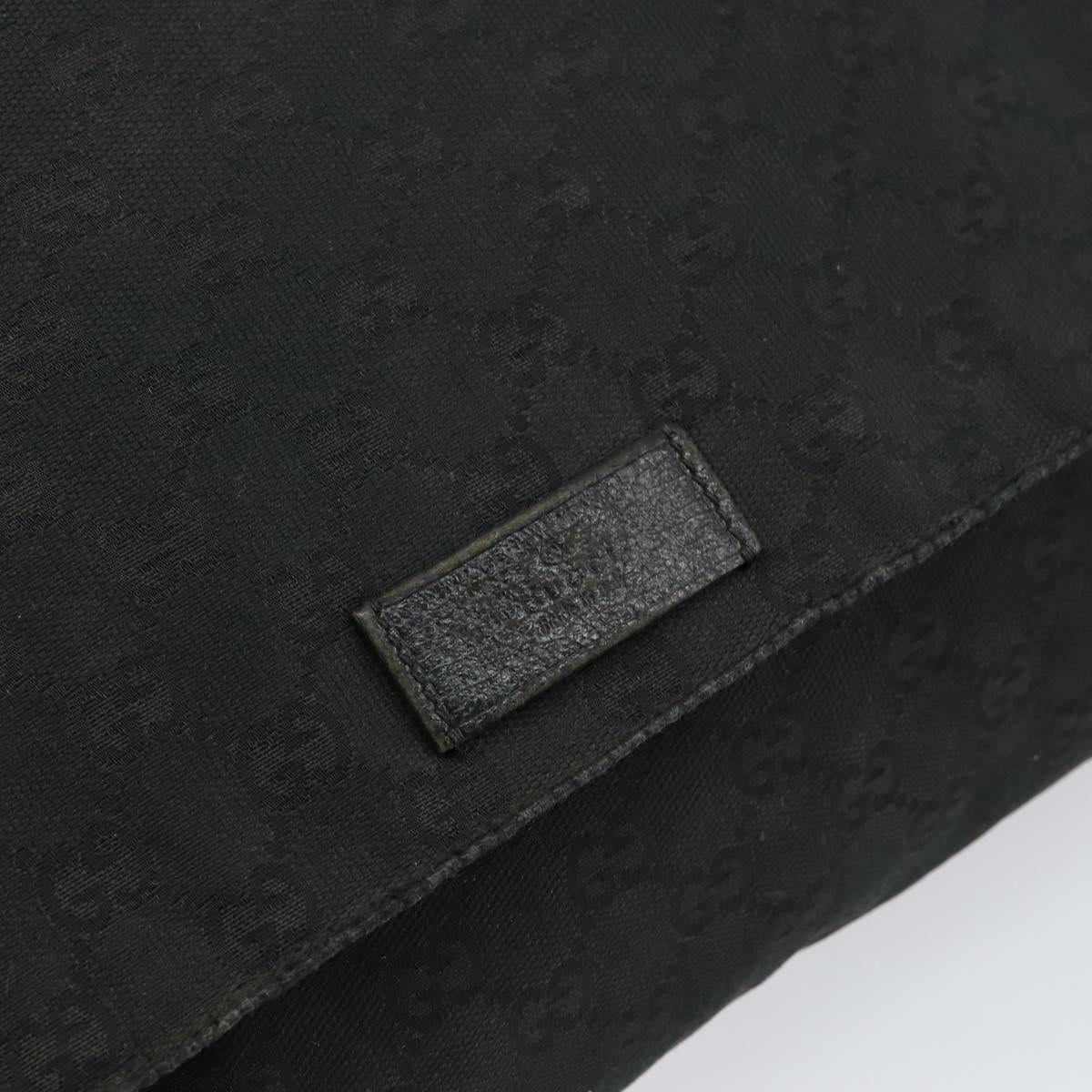 GUCCI GG Canvas Shoulder Bag Black Silver 146236 Auth 151273