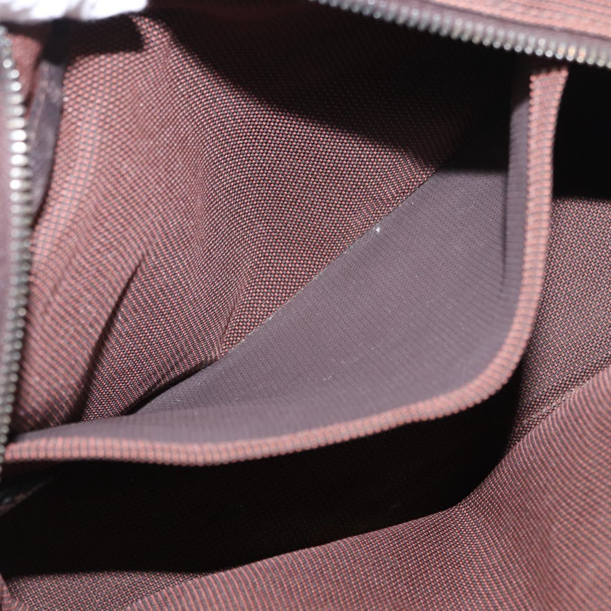 HERMES Her Line PM Tote Bag Canvas Brown Silver Auth 151279