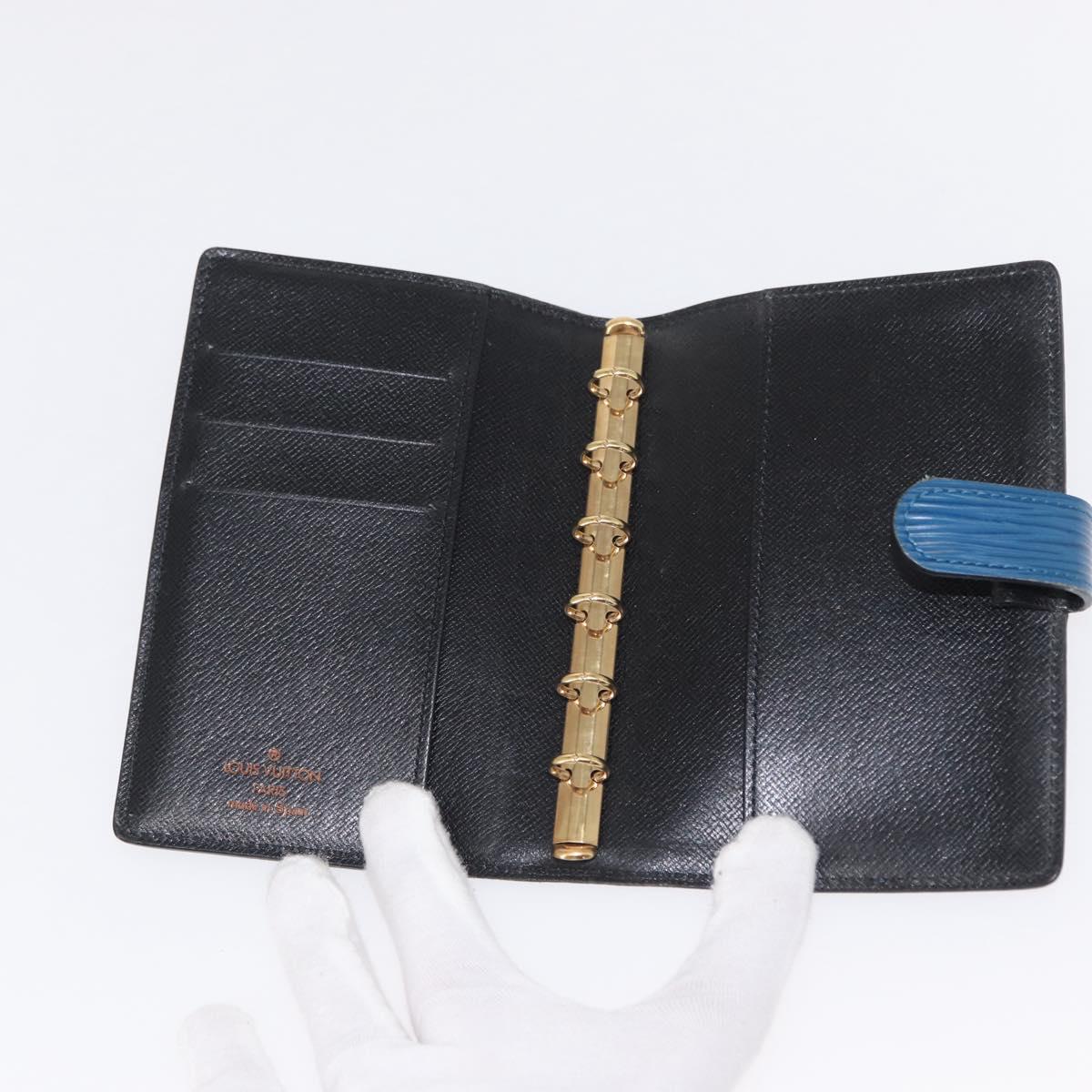 LOUIS VUITTON Epi Agenda PM Day Planner Cover Blue R20055 LV Auth 151290A