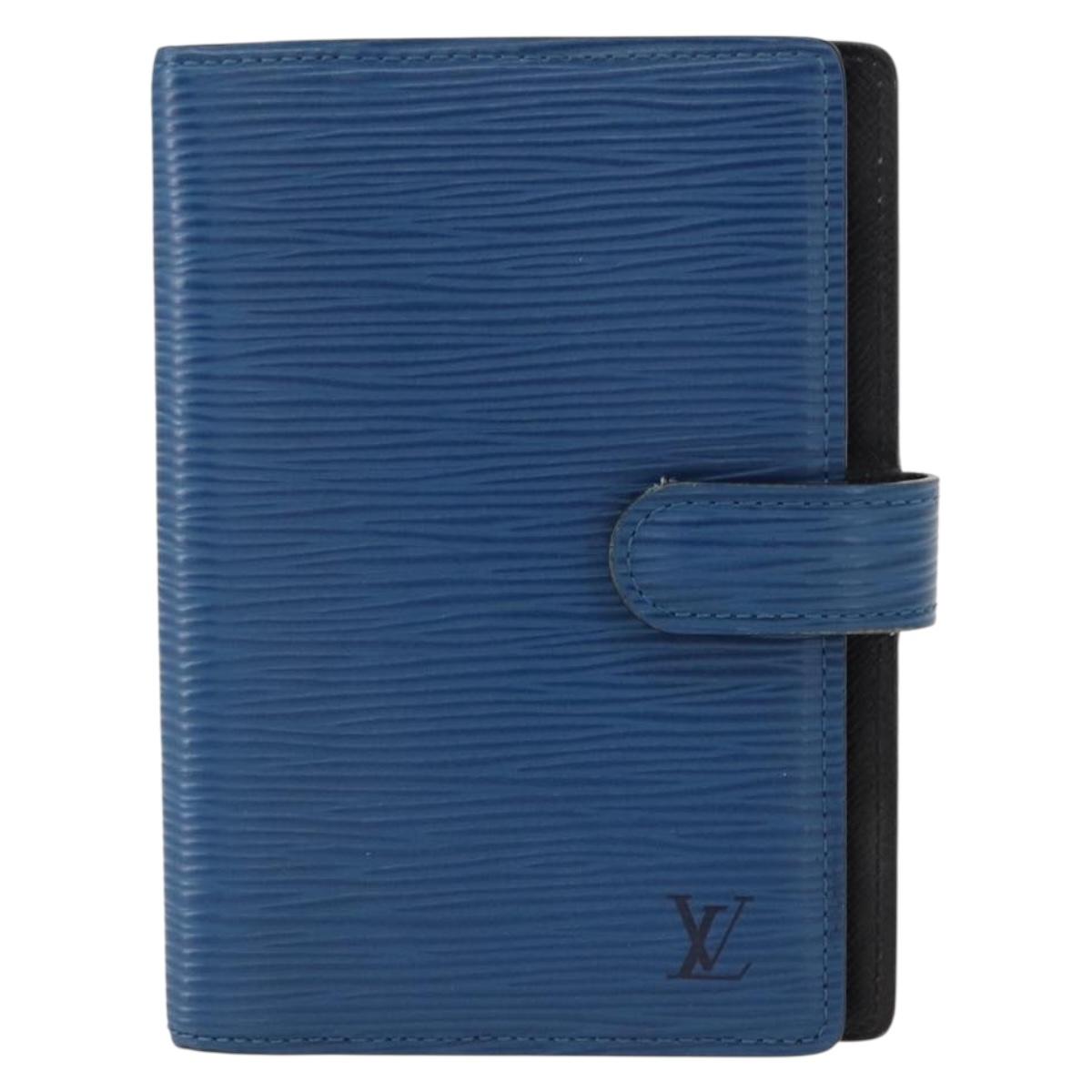 LOUIS VUITTON Epi Agenda PM Day Planner Cover Blue R20055 LV Auth 151290