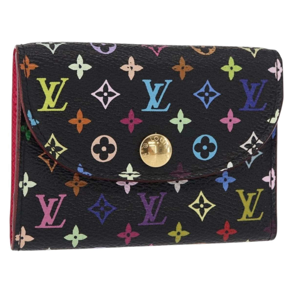LOUIS VUITTON Multicolor Envelope Carte de Visite Black M66561 LV Auth 151293