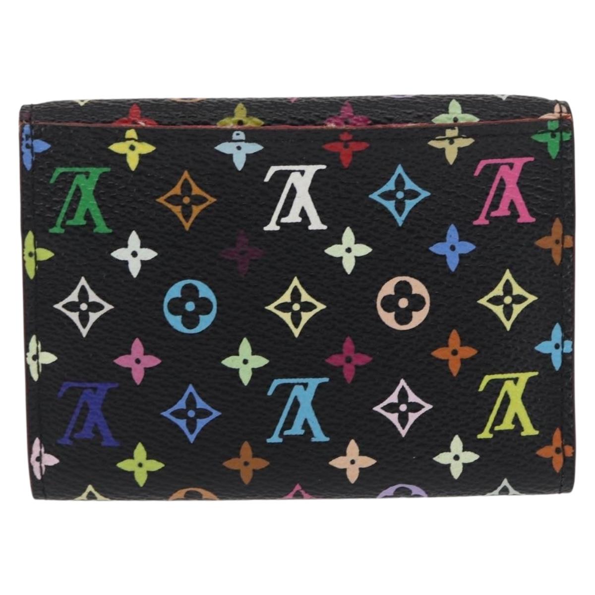 LOUIS VUITTON Multicolor Envelope Carte de Visite Black M66561 LV Auth 151293