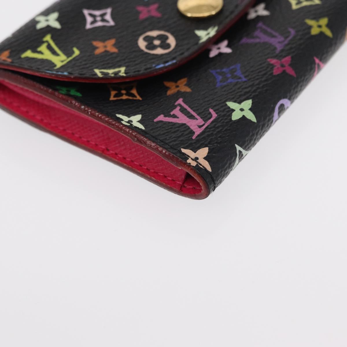 LOUIS VUITTON Multicolor Envelope Carte de Visite Black M66561 LV Auth 151293