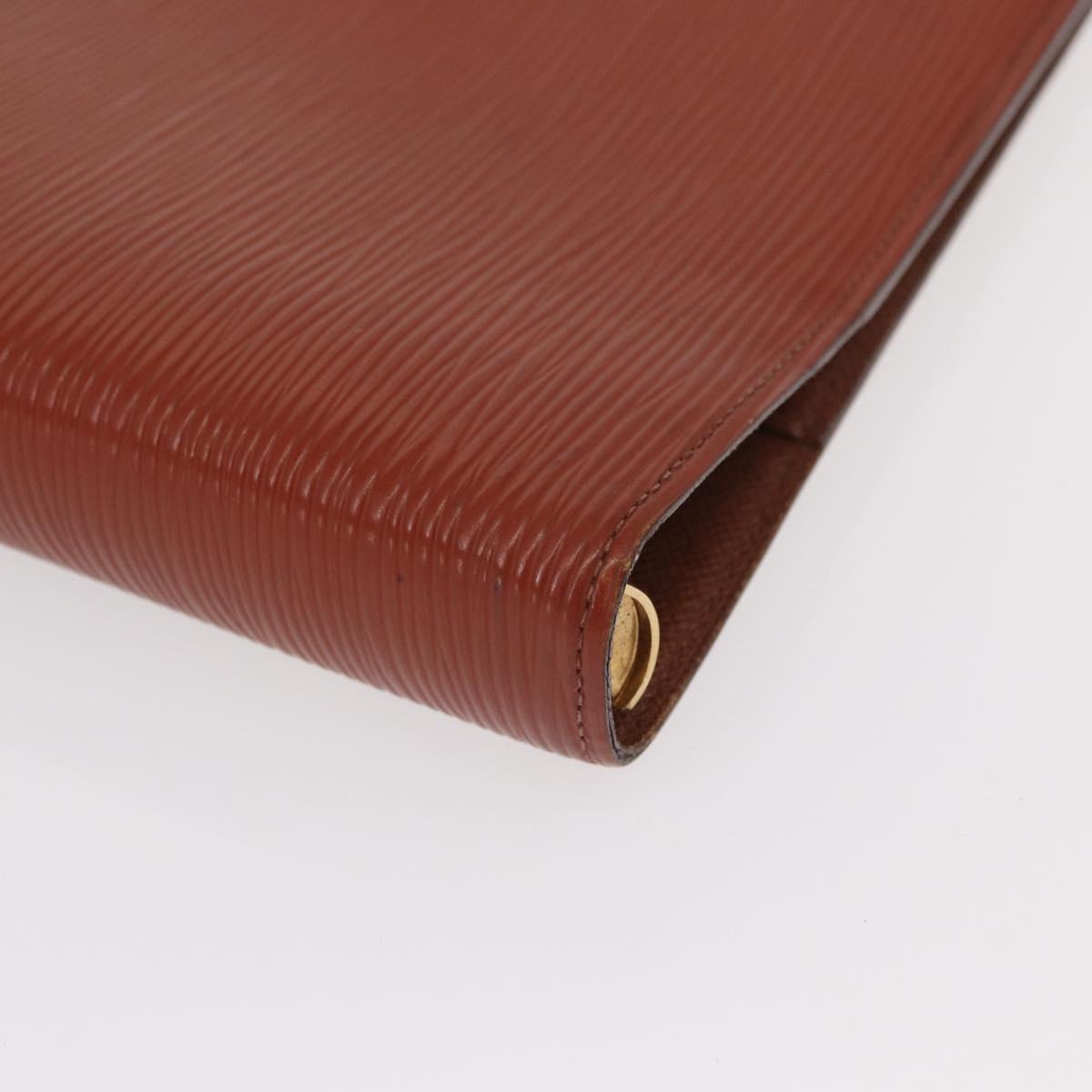 LOUIS VUITTON Epi Agenda GM Day Planner Cover Brown R20213 LV Auth 151294