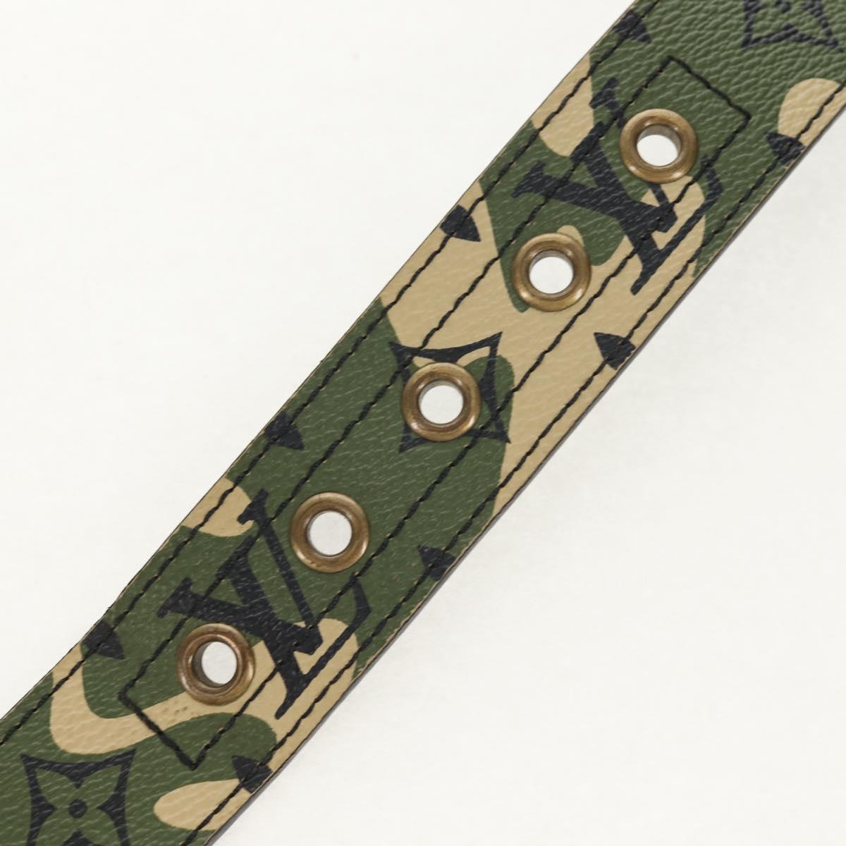 LOUIS VUITTON Monogram Camouflage Ceinture Belt Green M9646U LV Auth 151296V