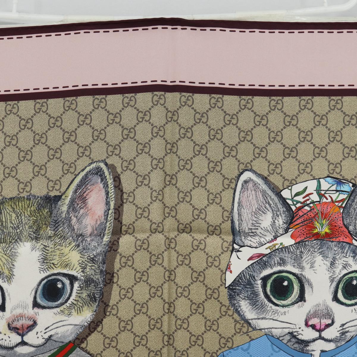 GUCCI x Yuko Higuchi Scarf Silk Beige Auth 151300M