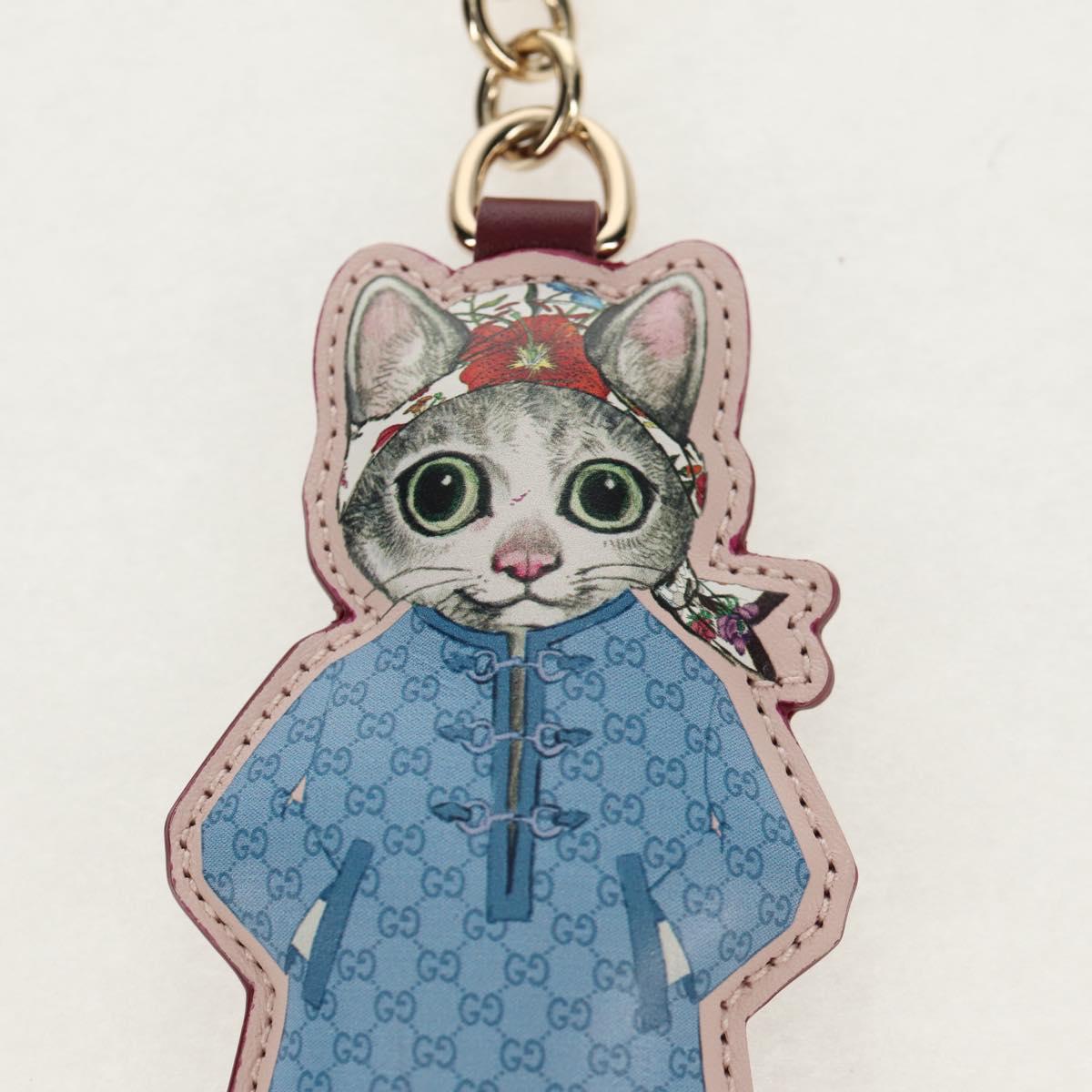 GUCCI GG Supreme x Yuko Higuchi Key Holder PVC Beige Gold Auth 151301M