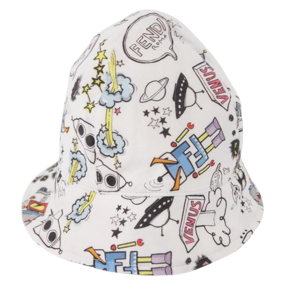 FENDI Baby Hats cotton White Auth 151306