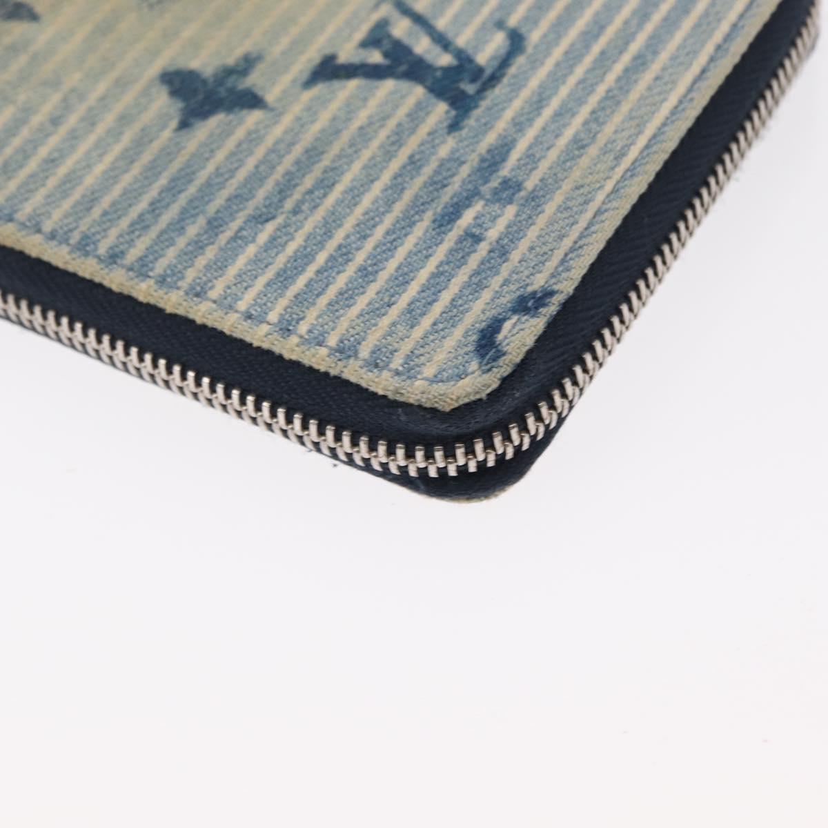 LOUIS VUITTON Monogram Watercolor Zippy Compact Wallet Blue M80461 Auth 151307