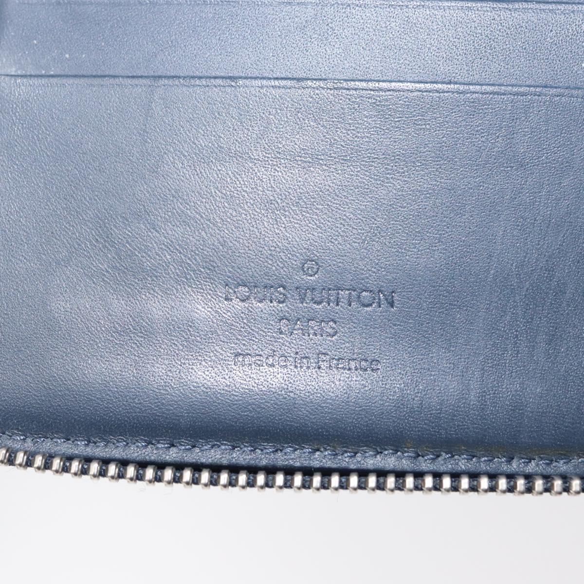 LOUIS VUITTON Monogram Watercolor Zippy Compact Wallet Blue M80461 Auth 151307