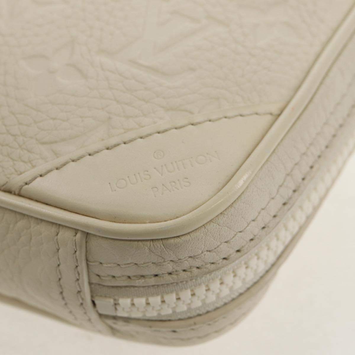 LOUIS VUITTON Taurillon Clemence Monogram Utility Side Bag M53256 Auth 151309A