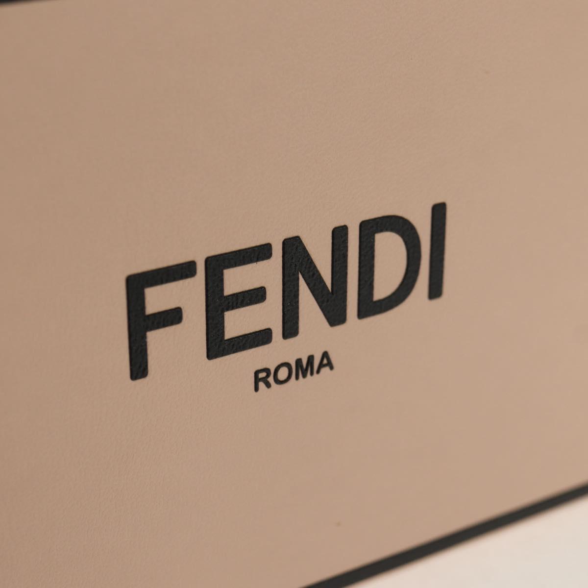 FENDI Box Horizontal Shoulder Bag Leather Pink Gold Auth 151310V