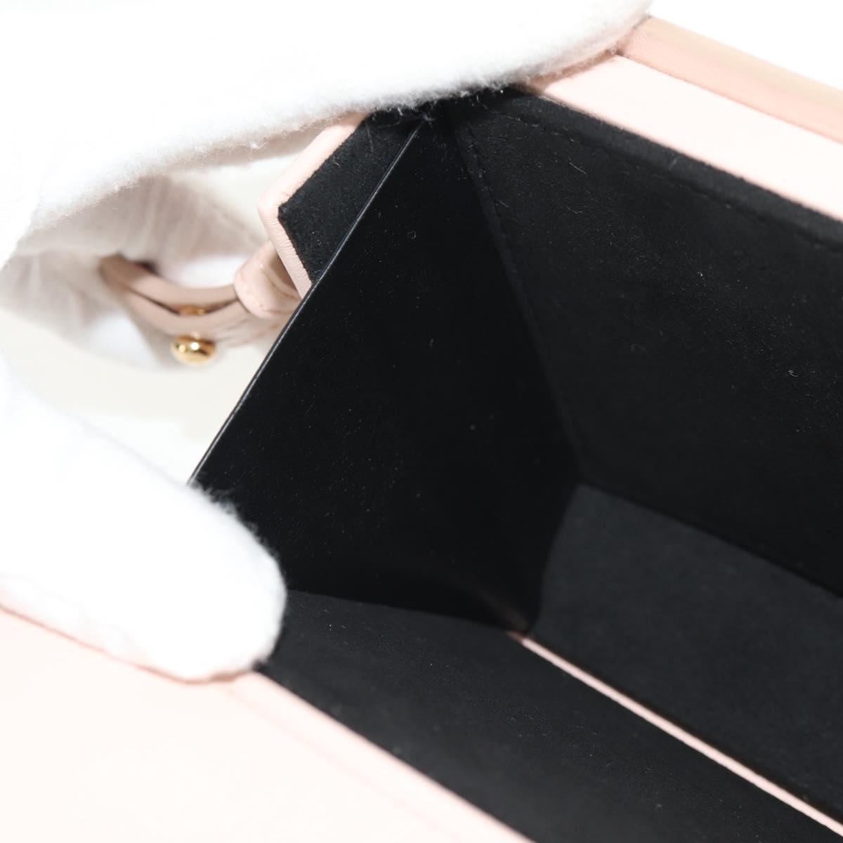 FENDI Box Horizontal Shoulder Bag Leather Pink Gold Auth 151310A