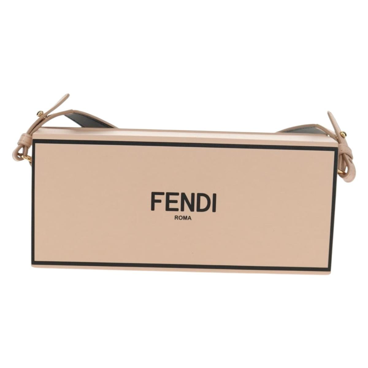 FENDI Box Horizontal Shoulder Bag Leather Pink Gold Auth 151310V